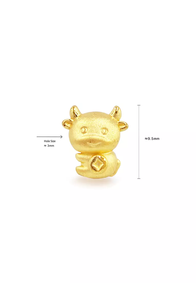 THE Mix Collection 999.9/24K Pure Gold 12 Zodiac Charm Gold Steel Wire Clasp Bracelet Set L1-B650B