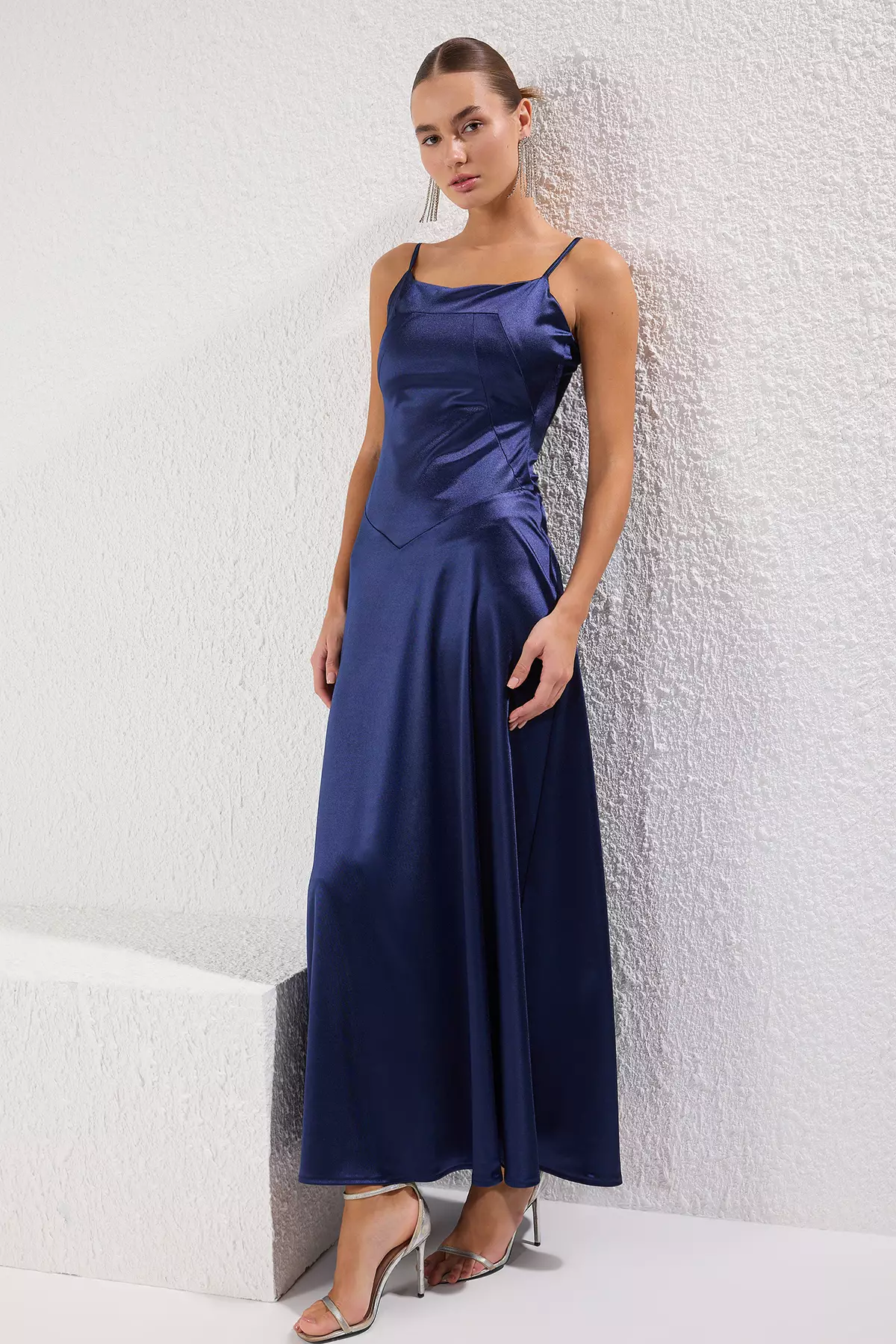 A-Line Satin Evening Dress