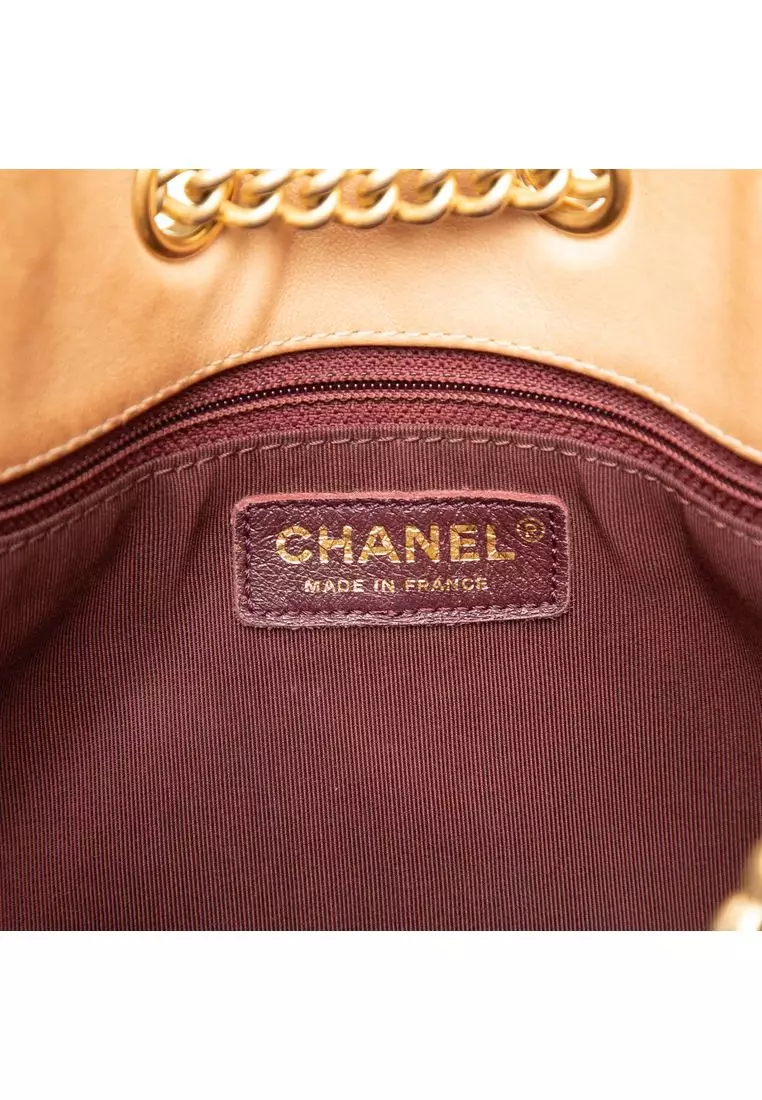 Pre-Loved Chanel Large Cc Quilted Calfskin On My Shoulder Drawstring Bucket Bag