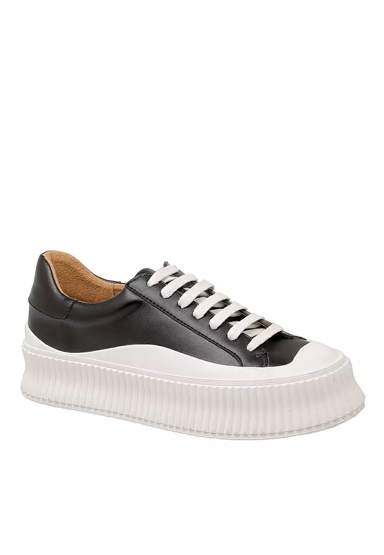 Leather Platform Lace Up Sneakers TLD608-1