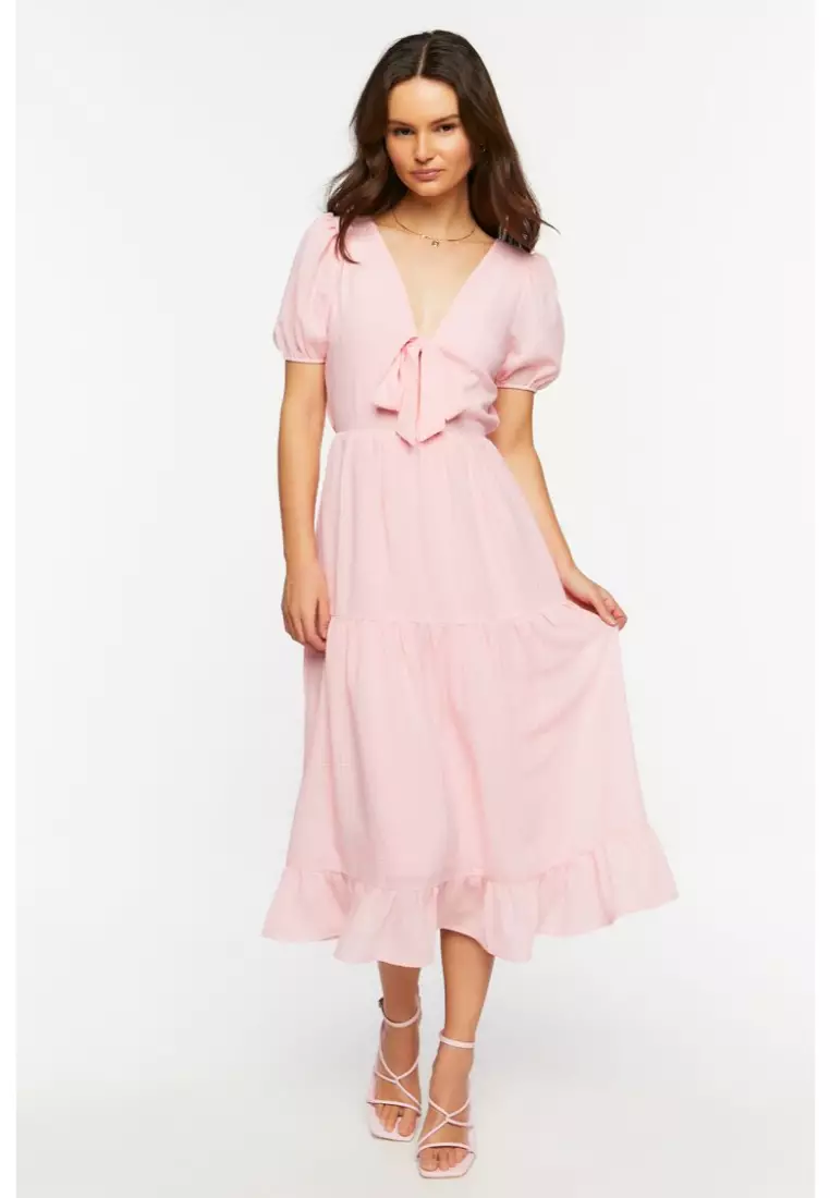 Pink chiffon dress forever 21 clearance