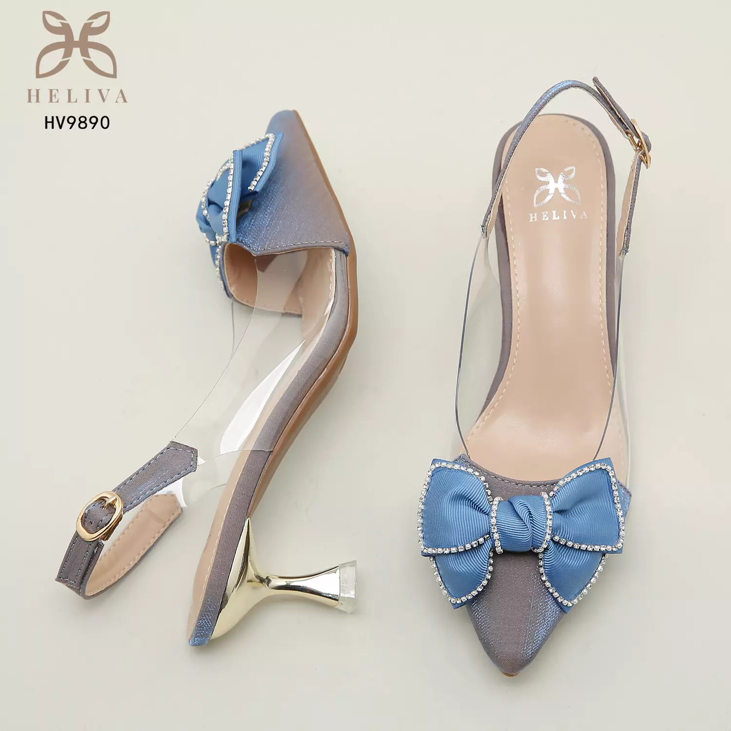 Heliva Linda High Heels Women Sling Back Shoes Butterfly Bow