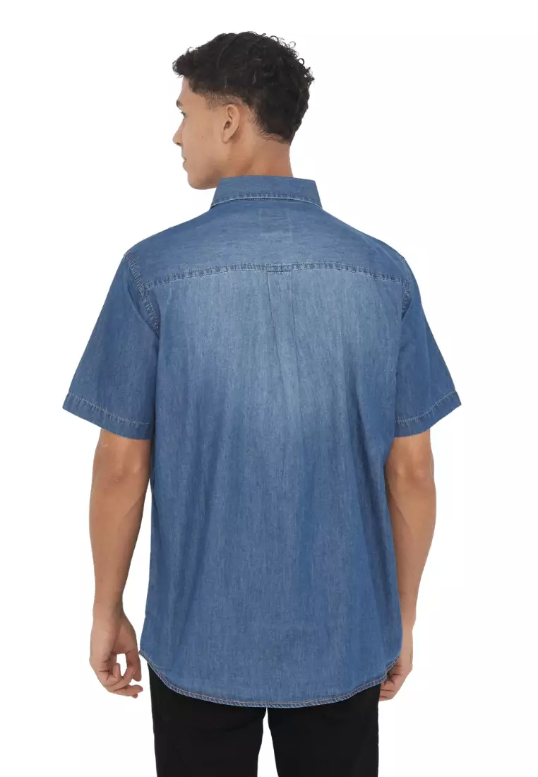 POLICE Kemeja  Polos Jeans Regular Fit Pria