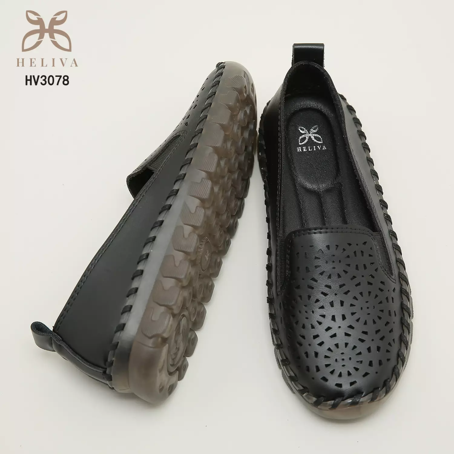 Heliva Mauren Shoes Loafers Breathable Slip On Sol 1cm
