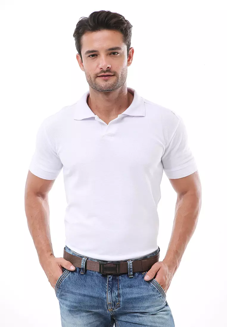 Ilo Aksesoris Fashion Pria Simple Design Ikat Pinggang Material Canvas ORIGINAL - Brown