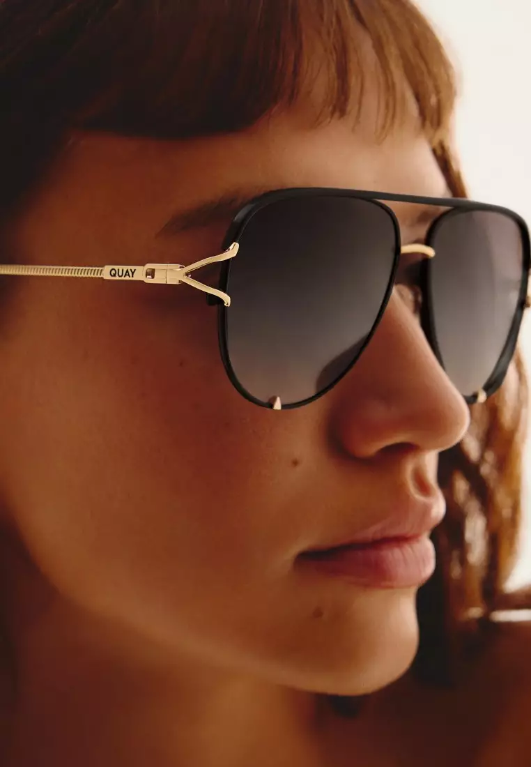 QUAY High Key Twist Sunglasses - Dark Tort/Green