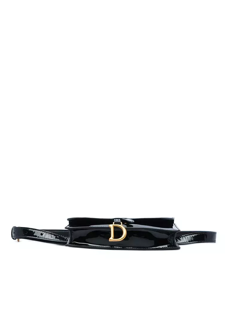 Pre-Loved Dior Patent Saddle Belt Bag