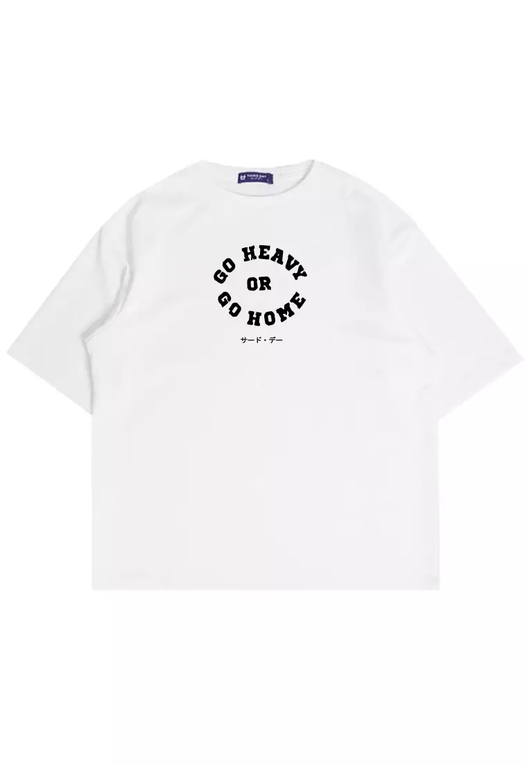 MTW66 Kaos Oversize Gym Bahan Tebal Scubalux "go heavy" putih