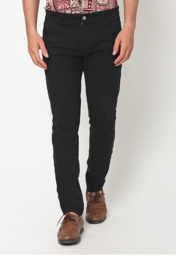 Jual MENTLI Slim Fit Chino Black Original ZALORA Indonesia