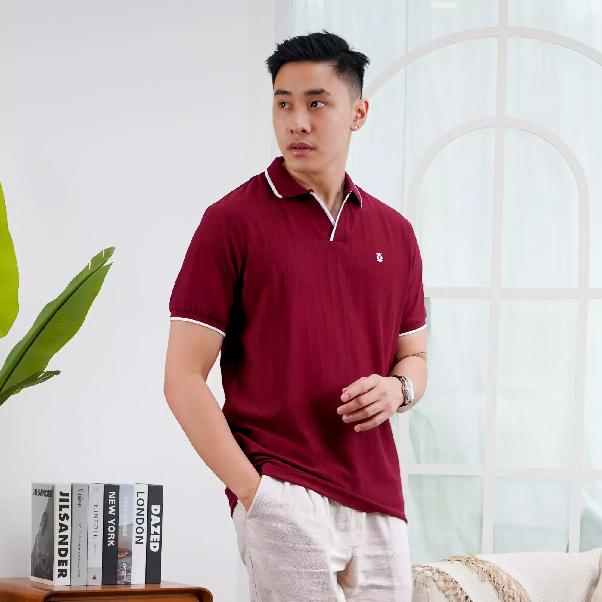 MATSUDA Kaos Polo Shirt Pria Kerah Takizawa