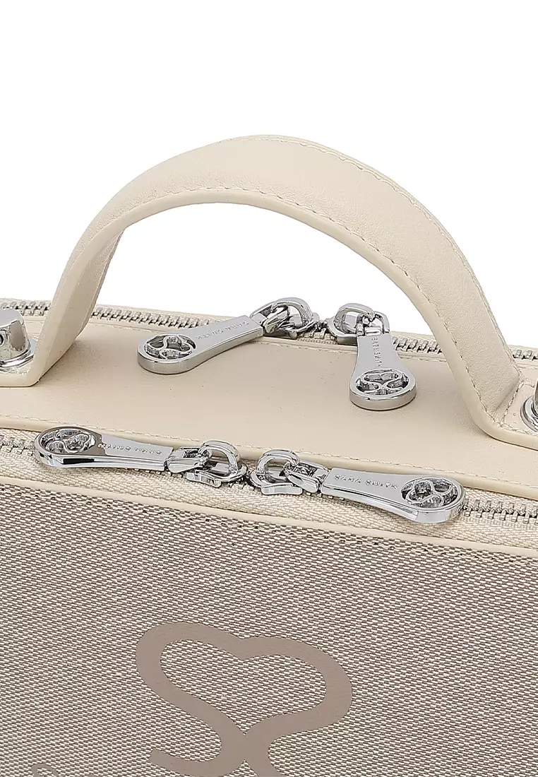 Women's Logo Top Handle Bag / Sling Bag / Crossbody Bag (Tas Selempang / Tas Tangan) - Putih