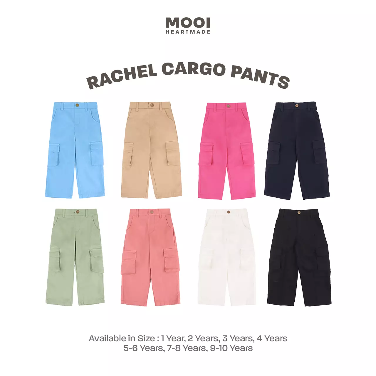 Mooi Celana Panjang Chinos Cargo Anak Perempuan Rachel Cargo Pants - Pink Rose