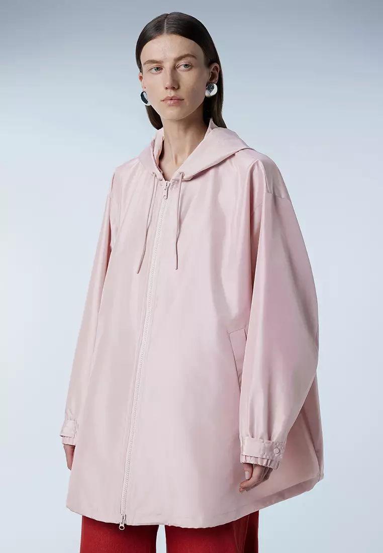 Loose hooded short windbreaker