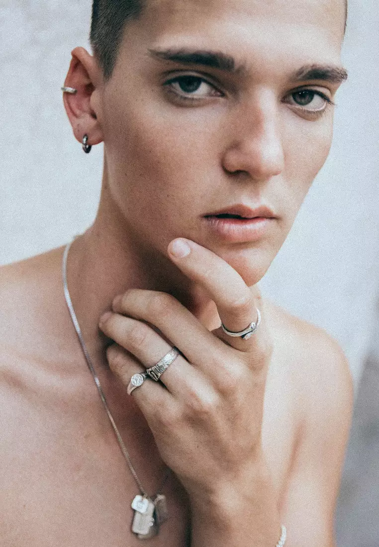 EXCLUSIVE Cincin Perhiasan Perak 925 Wanita Signet Round Grateful