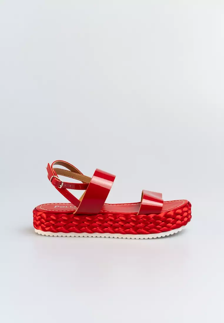 Red sale sandals online