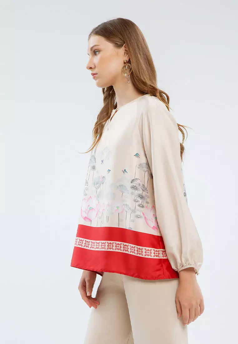 Minimal Shalla Blouse Red Lotus