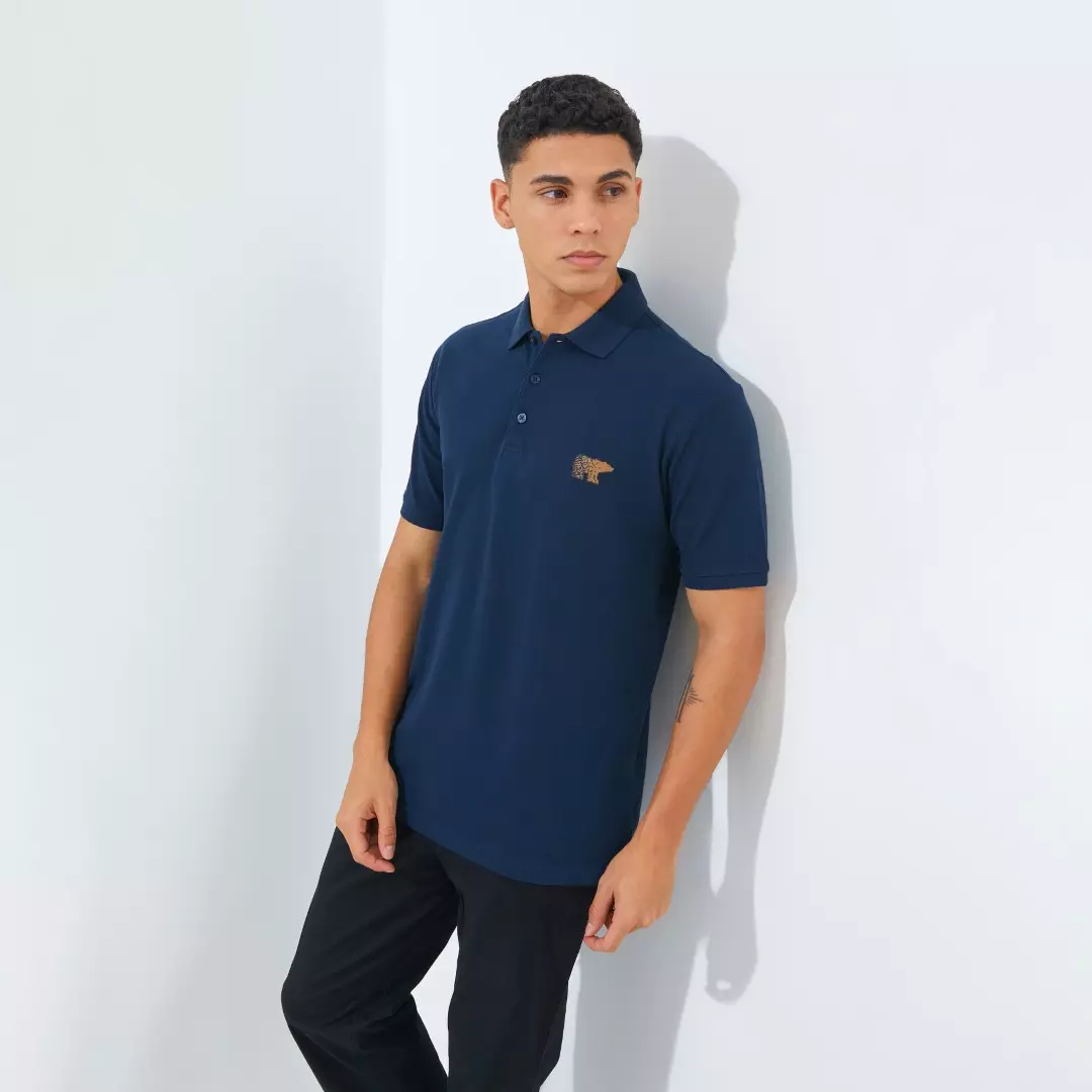 Jack Nicklaus Matrix Polo Shirt Pria Regular Fit Navy Colour Navy