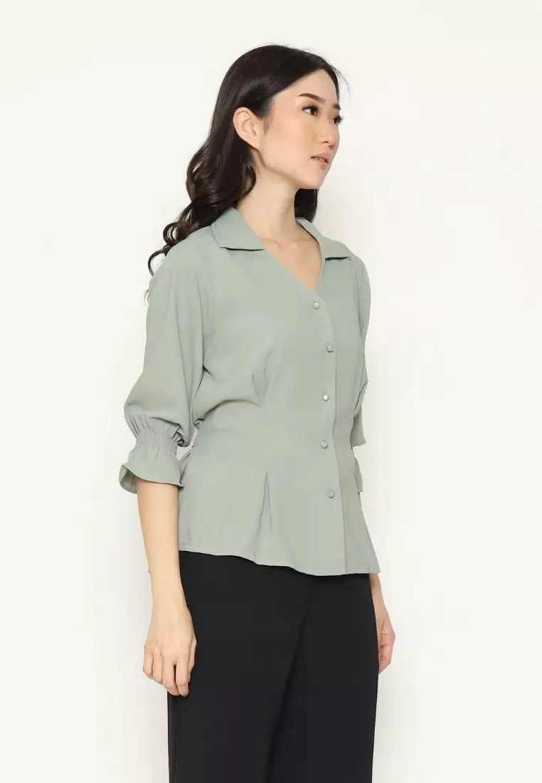 Urban Exchange Aleta Sage Green Blouse