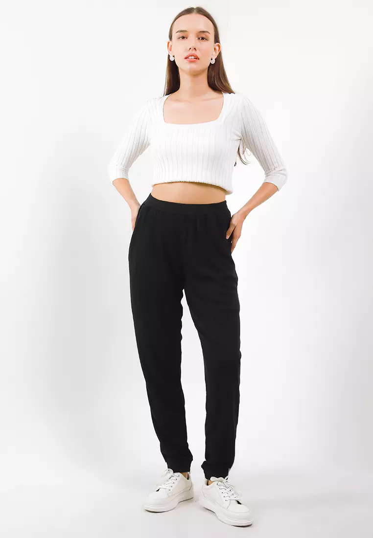 Rib Knit Jogger Pants