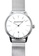 EGLANTINE white and silver EGLANTINE® Paname 40mm Unisex Silver Alloy case Quartz Watch, white dial on Steel Milanese Bracelet 3609CACB696BDAGS_2