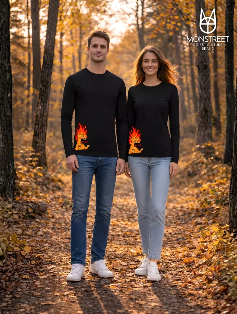 Monstreet Kaos Katun Combed 24S Grafis Reguler Fit Lengan Panjang Hitam Tshirt LUTR231 Cotton Combed 24S Graphic Tshirt Regular Fit Full Sleeve Black Tshirt