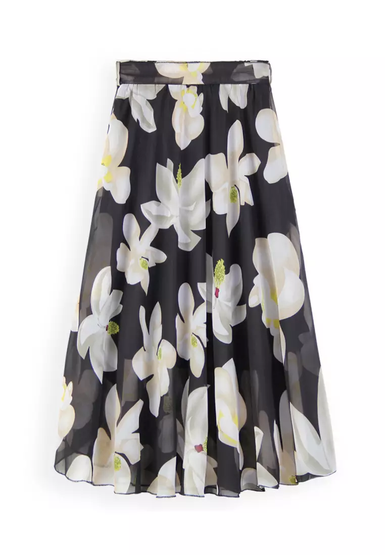 碎花雪紡半身長裙 QW-JR2221