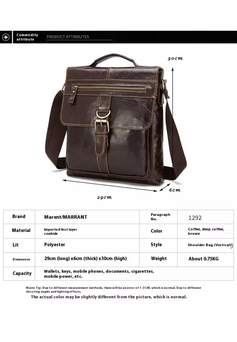 Buy Lara Genuine Leather Messenger Bag Men's Single Shoulder Bag
