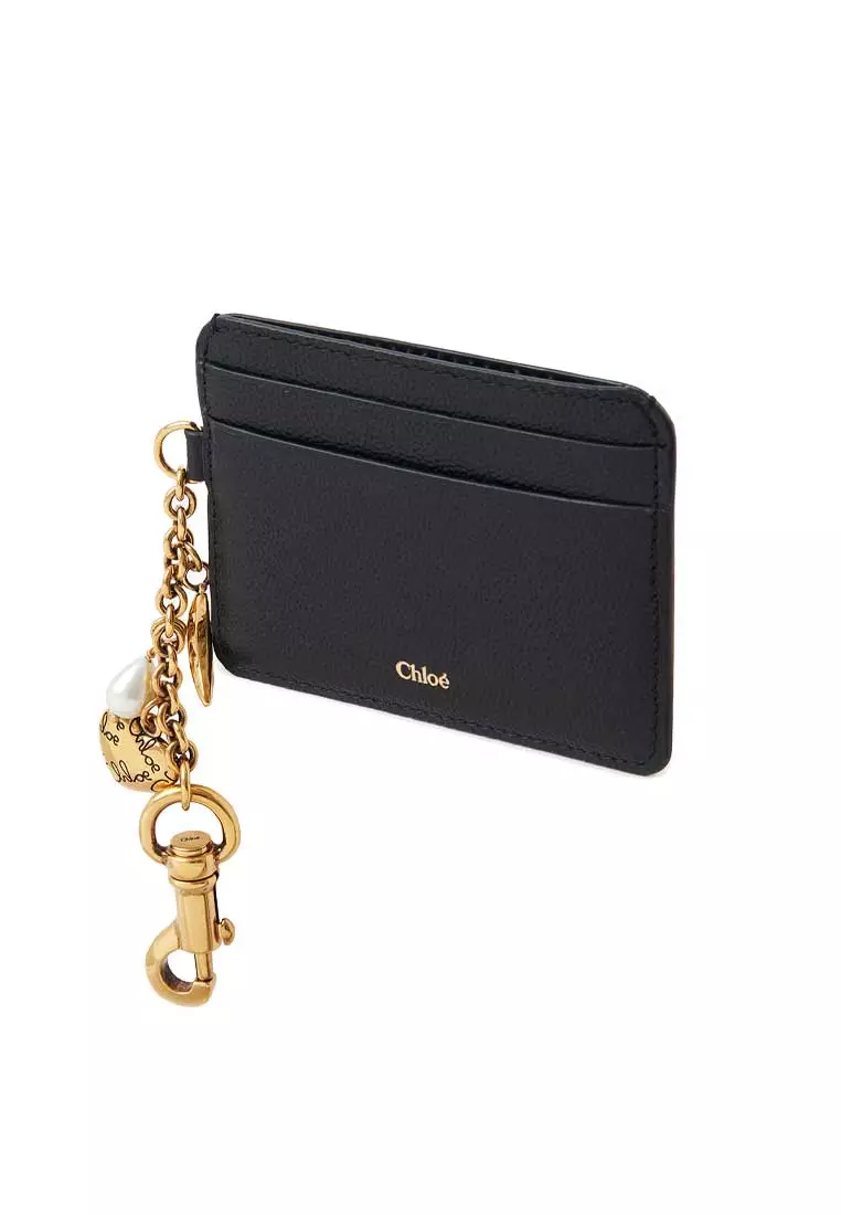 Charms Card Holder In Grained Leather Black CH25AP977Q12001