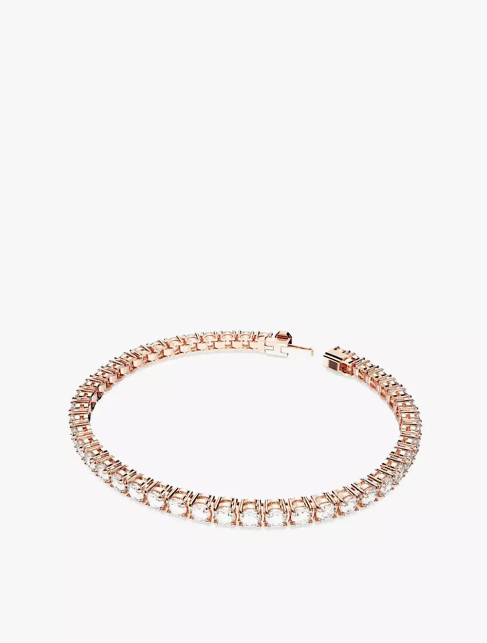 Matrix Tennis Bracelet, Round Cut, Small, White, Rose Gold-Tone Plated - M - White