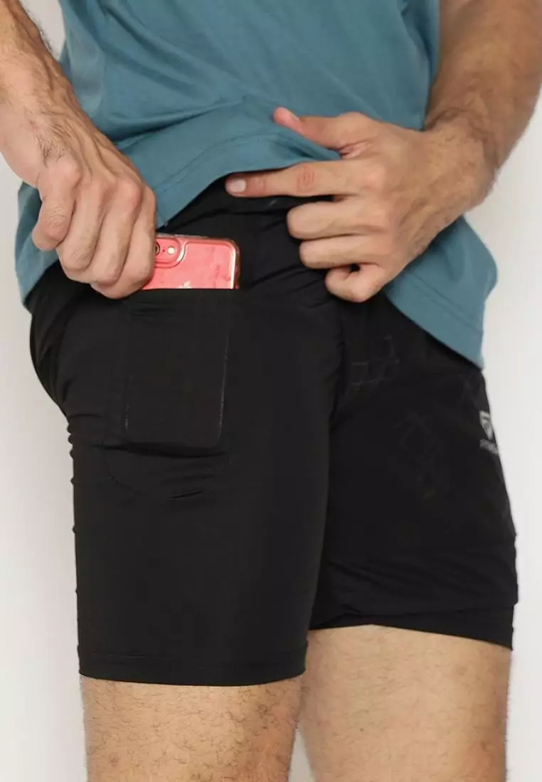 Fitwear - Celana Lari + Inner Pria FELIX ABSTRK SHORT - BLACK