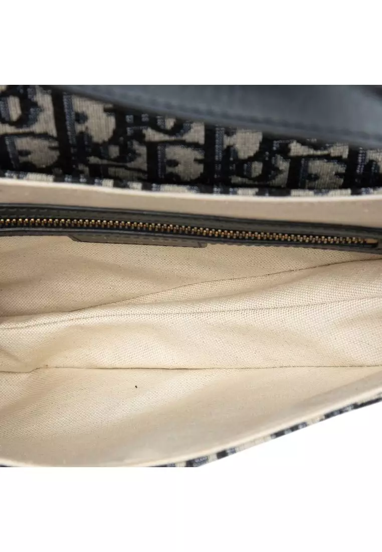 Pre-Loved Dior Oblique Canvas Saddle Bag