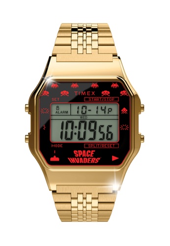 TIMEX Timex 80 Space Invaders Gold Stainless Steel Digital Unisex Watch  TW2V30100 STYLE | ZALORA Philippines