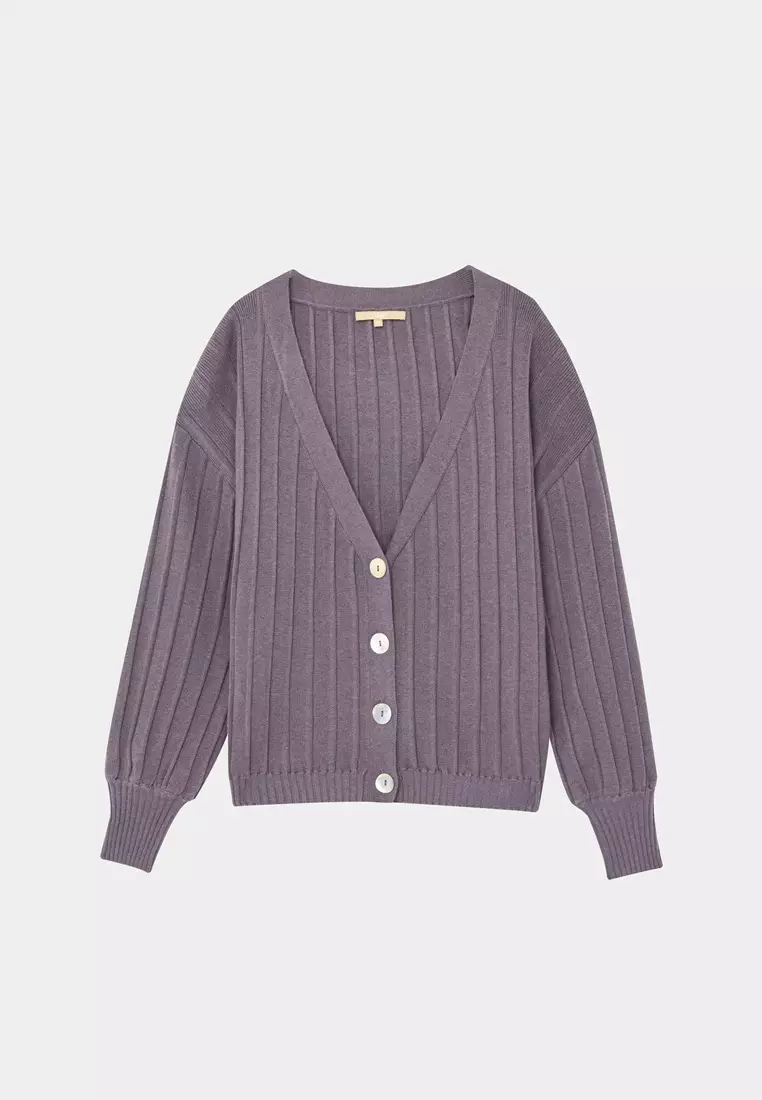 Gray Purple Cardigan