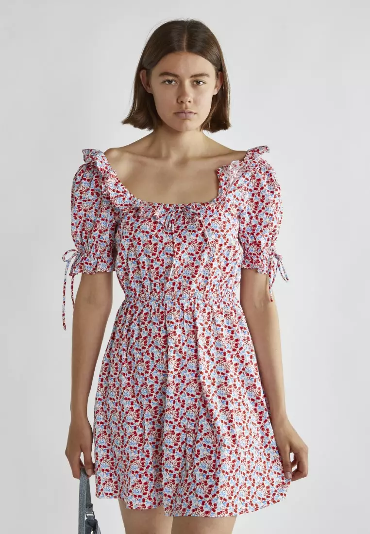 Frill Neck Mini Dress