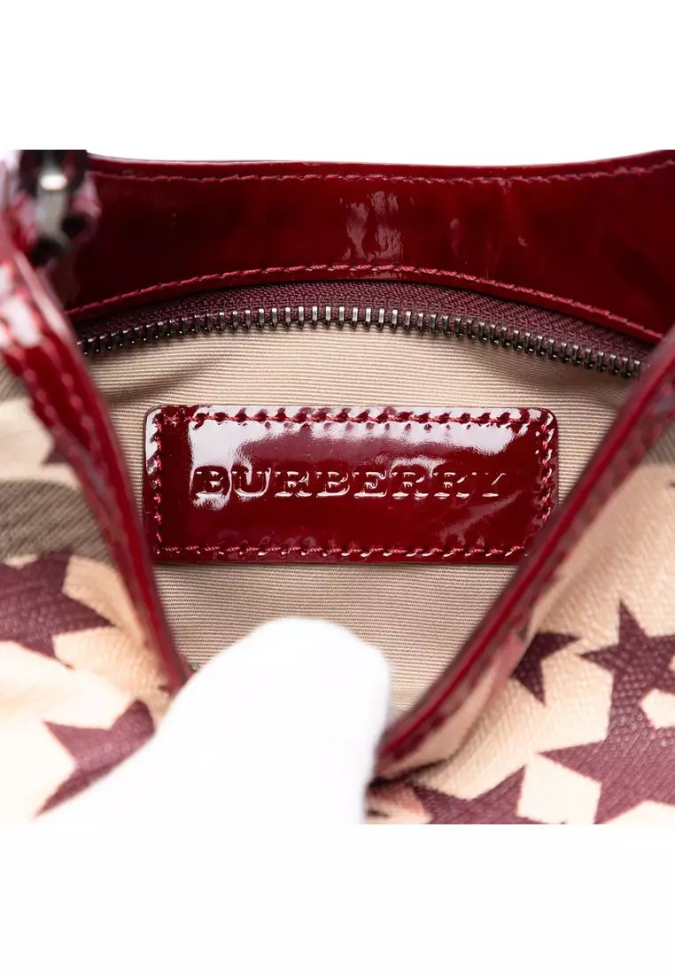Pre-Loved Burberry Mini Supernova Check Coated Canvas Stars Hobo