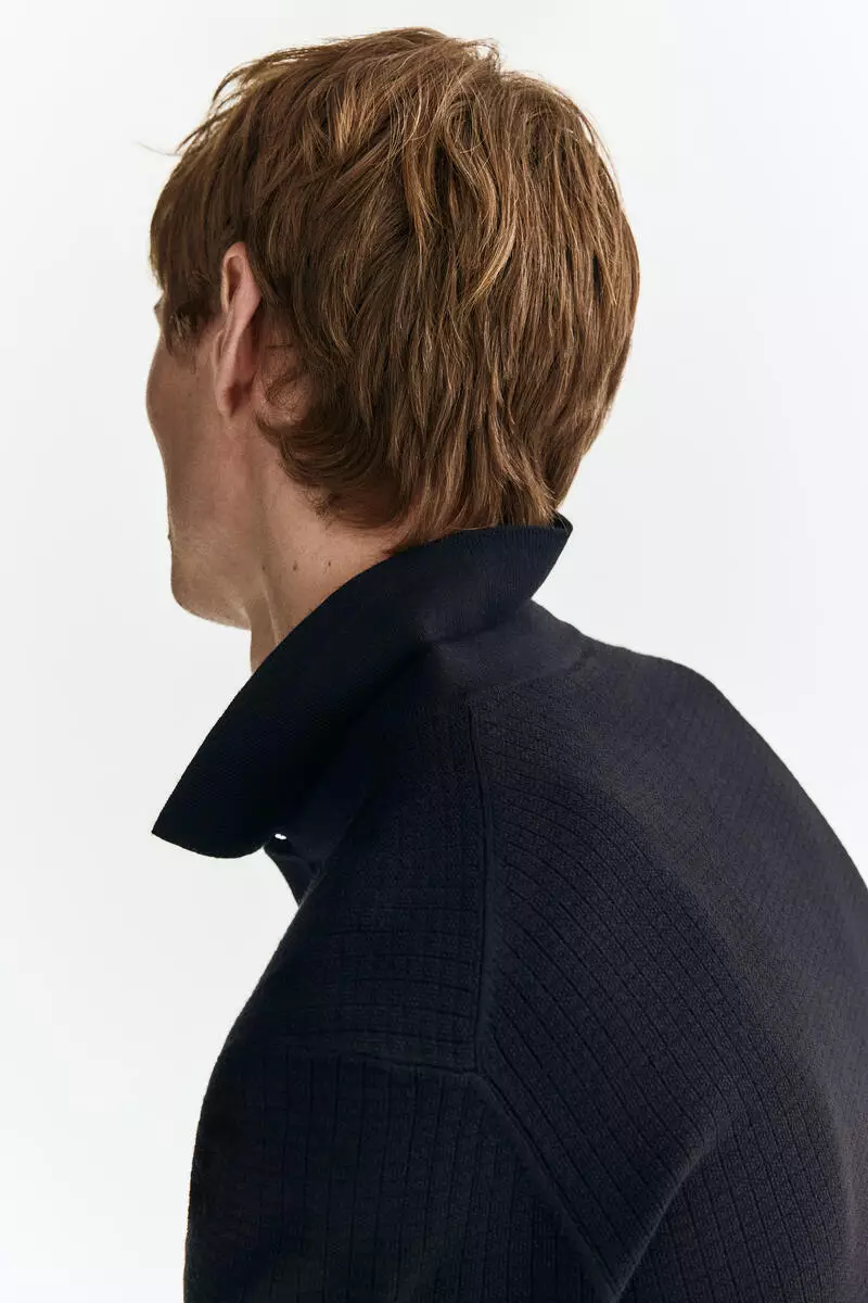 Regular Fit Textured-knit polo shirt