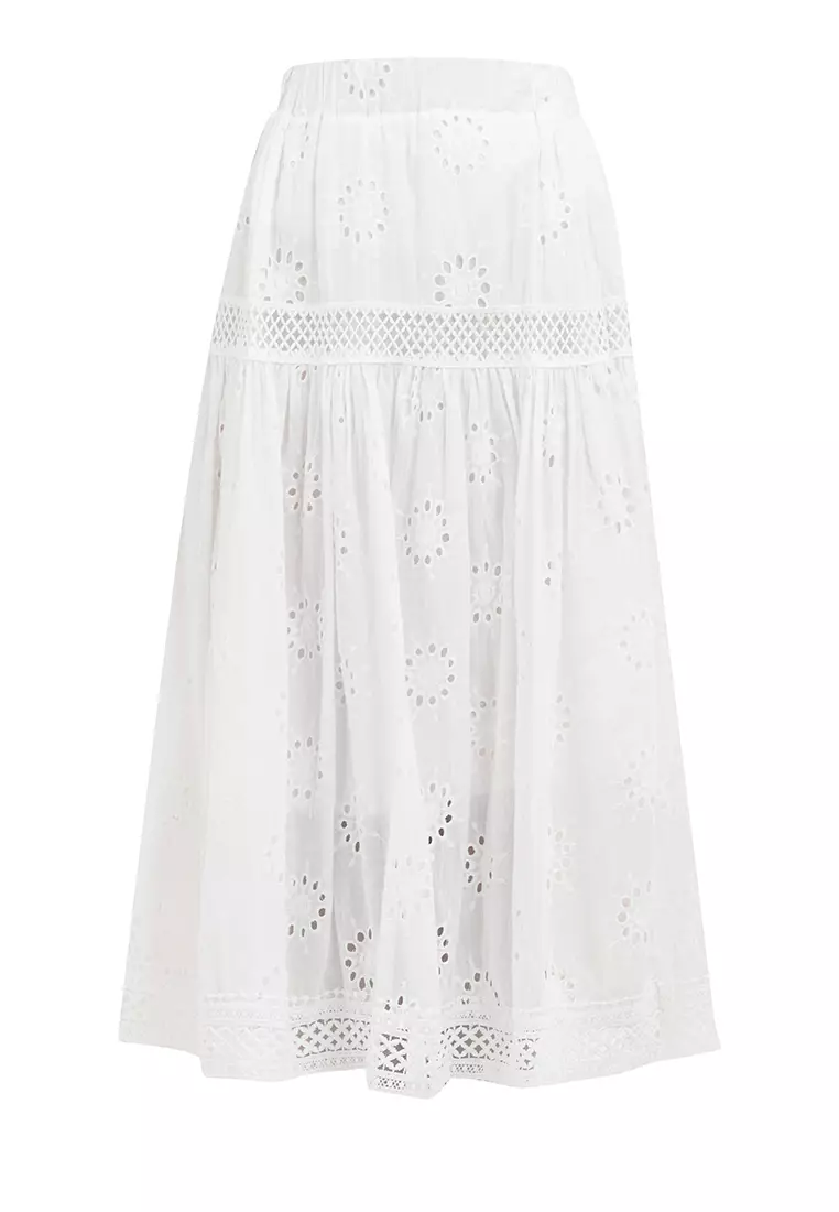 Ella Eyelet Long Skirt