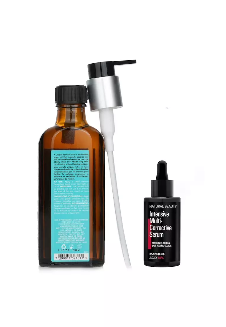 MOROCCANOIL - Moroccanoil Moroccanoil Treatment - Original (For All Hair Types) 100ml X Natural Beauty Intensive Multi-Corrective Serum - Mandelic Acid 18% (Exp Date: 12/2025) 35ml 2pcs