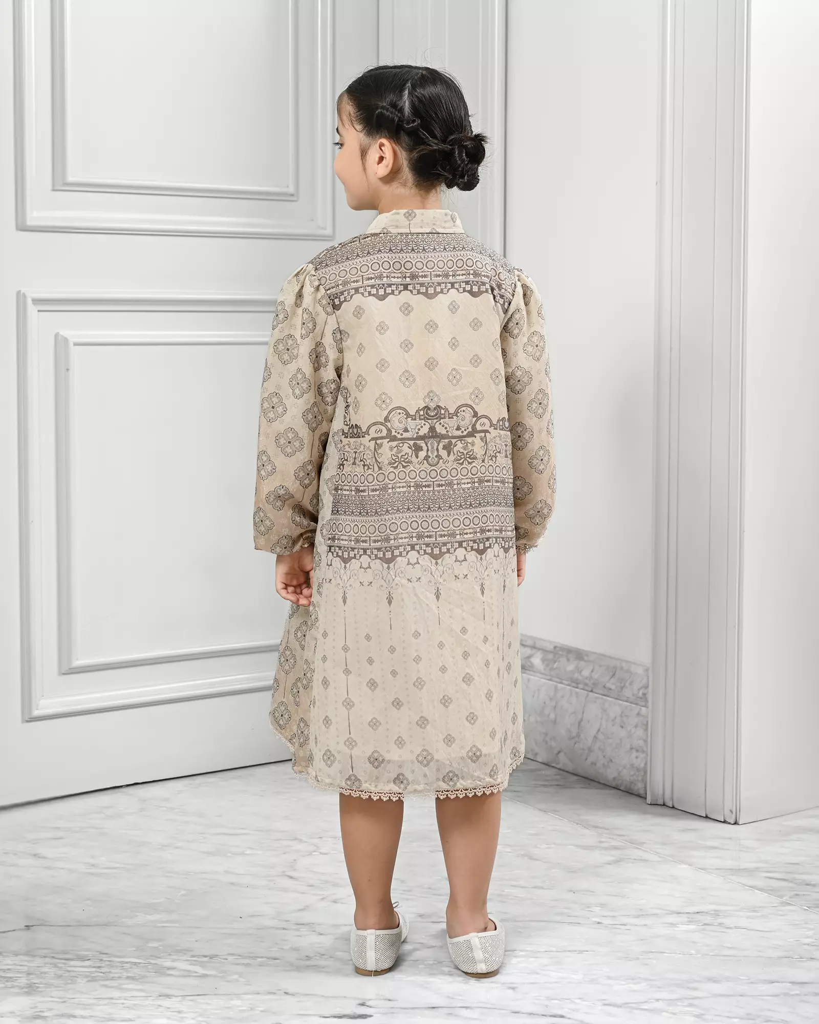 Geulis.id KIDS ALUSYA MIDI DRESS / DRESS ANAK / BAJU LEBARAN - MOCCA