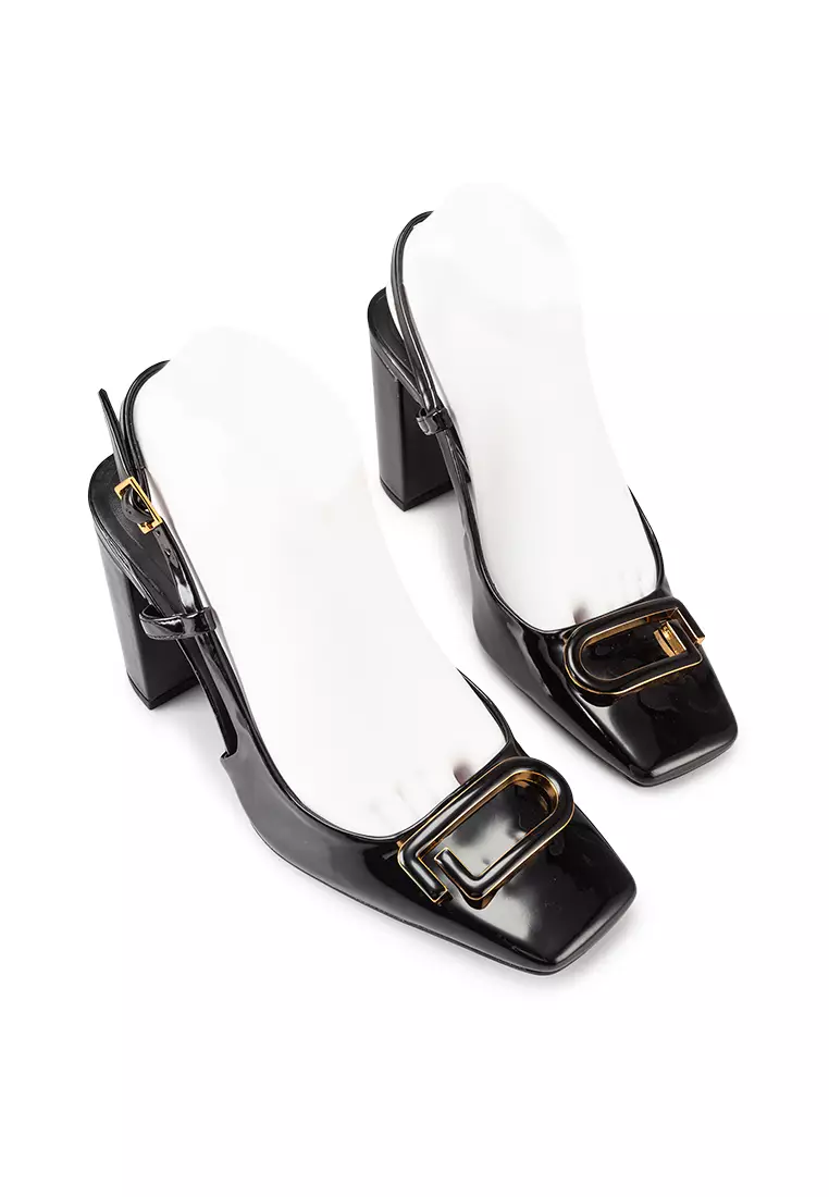 ZARA Embellished Block Heels Slingback Shoes 2024 | Buy ZARA 