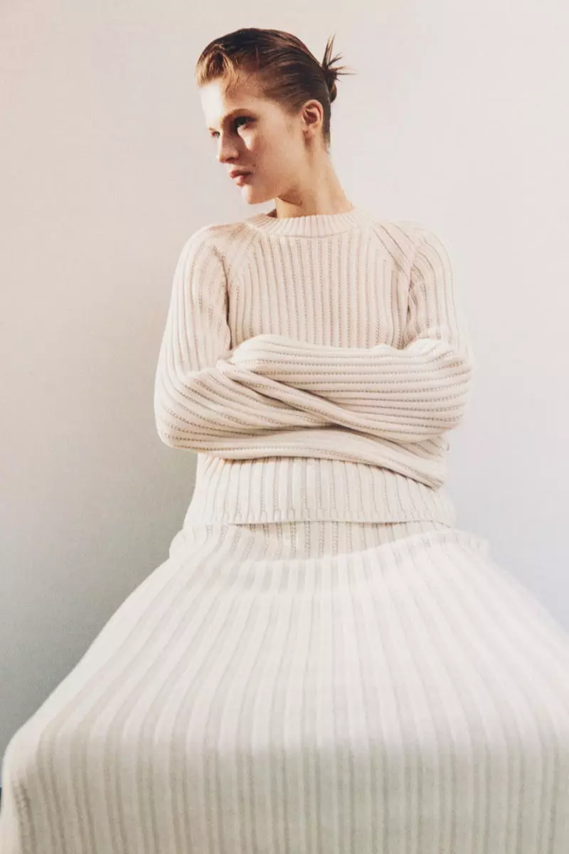 White hot sale ribbed jumper