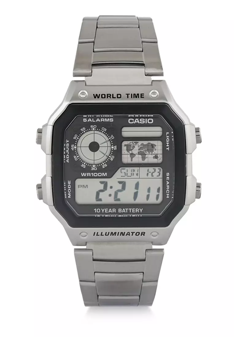 Jual Casio Casio Jam Tangan Pria Silver Black Stainless Steel Ae 1200whd 1avdf Original 7365