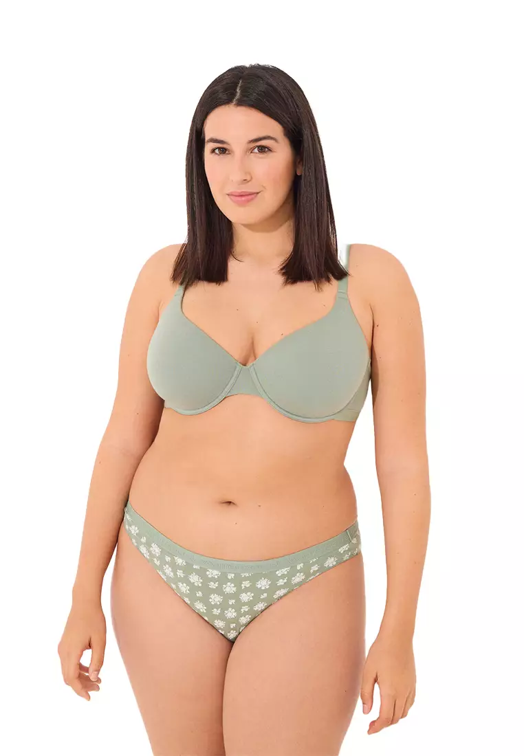 Beautiful Classic Bra In Khaki Cotton