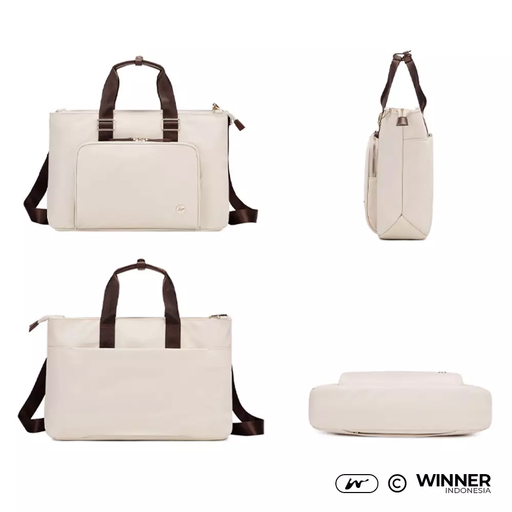 Tas Laptop 15,6 inch Bahu Selempang Nilon Oxford Anti-Air Wanita Bag (T14-014-5522) - Warna Khaki 15,6 inch