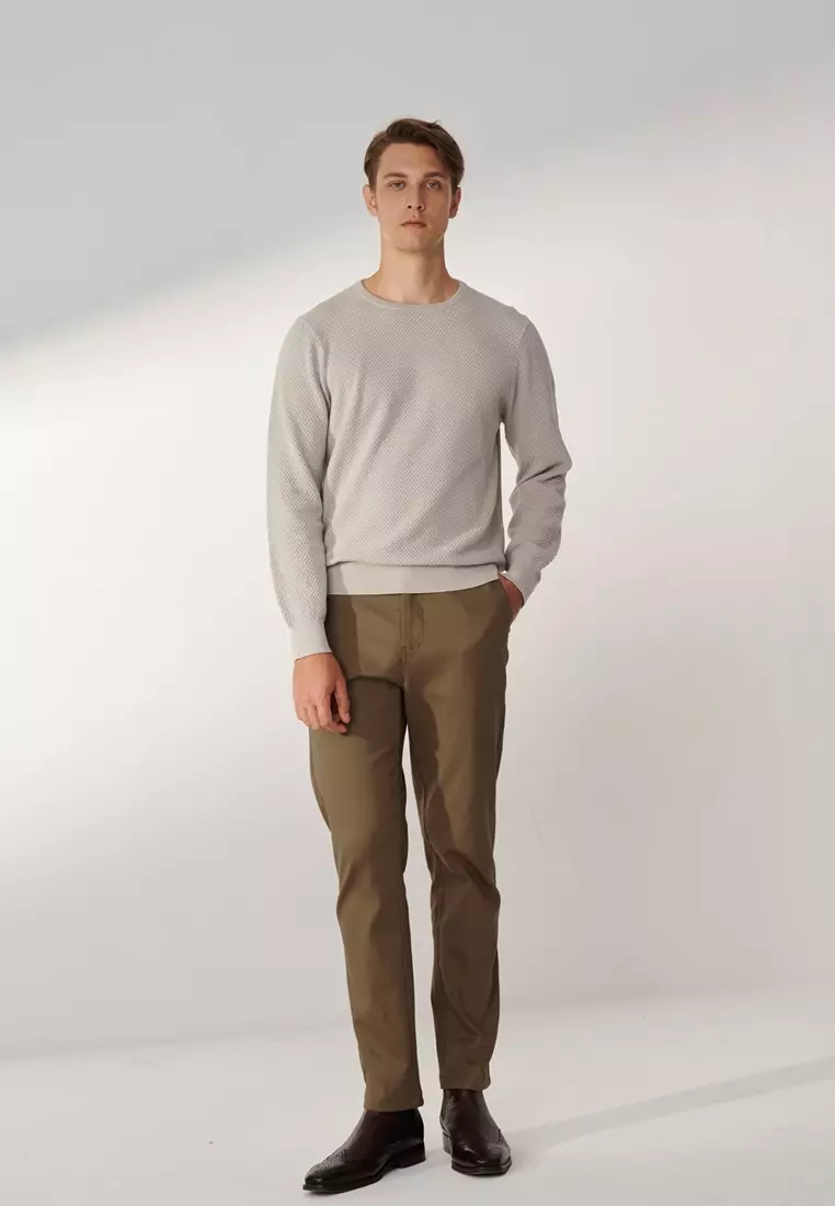 Dark Khaki Slim-Fit Stretch Chinos