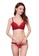 LYCKA red LMM4015-Lady Sexy Lace Lingerie Sleepwear Two Pieces Set-Red 99A14US7C8D7B3GS_1