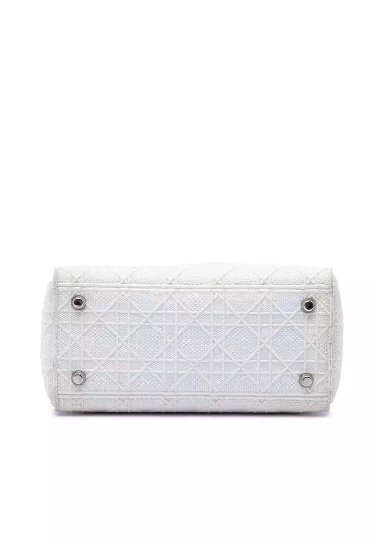 Pre-Loved Dior Medium Canvas Cannage Lady D Lite