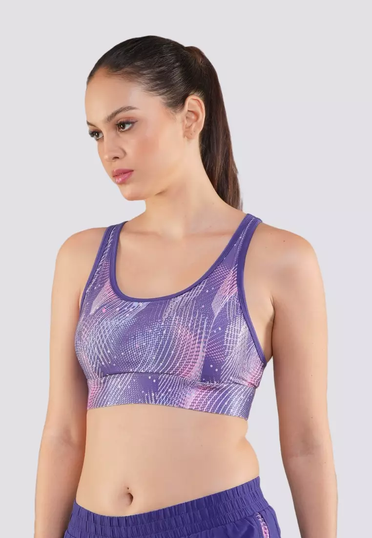 Aubergine Athletic Sports Bra with Removable Pads Activewear for Women