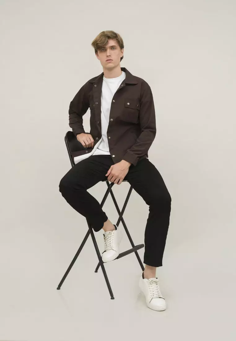 Jaket parka pria coklat kanvas trucker jacket CRUNK houseofcuff