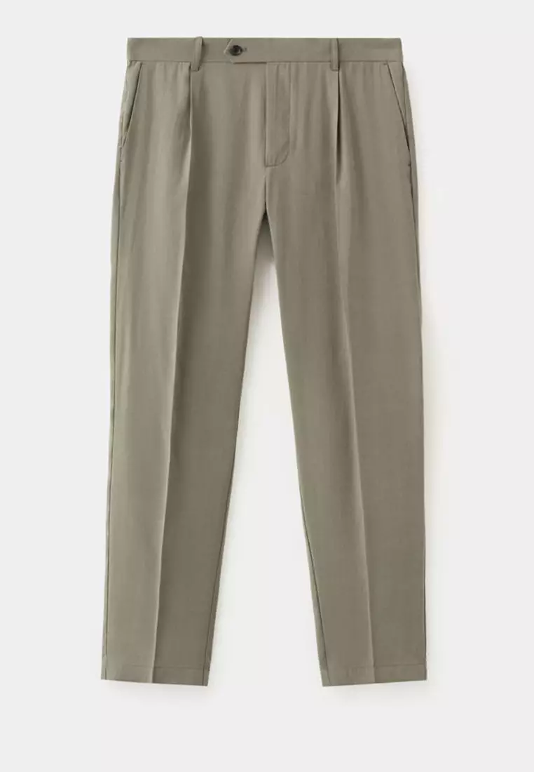 Regular-Fit Pleated Trousers
